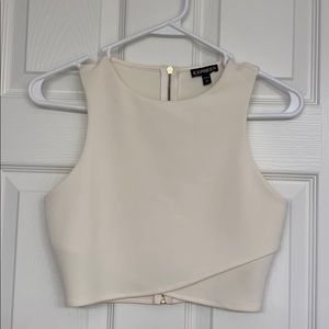 Express ivory crop top cut out